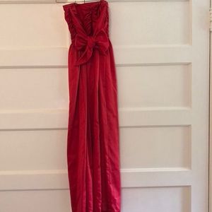 Red Strapless Gown